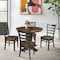 International Concepts 36 in. Solid Wood Round Top Pedestal Dining Table with 4 Chairs in Hickory/Washed Coal K45-36RT-23B-C617-4 - alternate 2